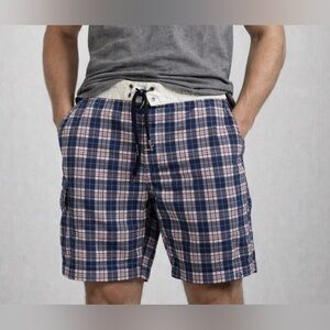 Tommy Hilfiger Men’s Plaid Shorts Size Large EUC Drawstring Casual Summer